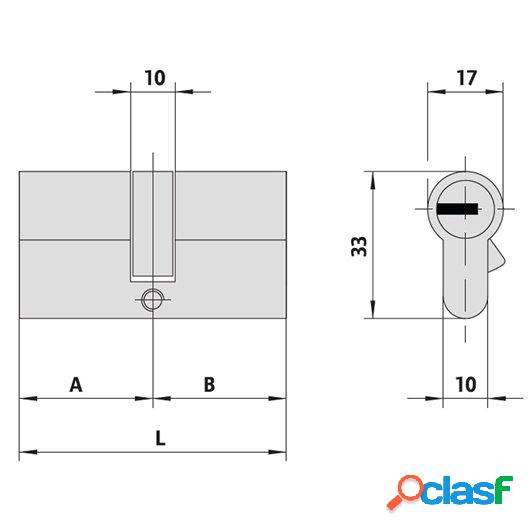 Cilindro Seguridad Asix P8 30X40Mm Lev.Lg D.Embr. Lat Lat