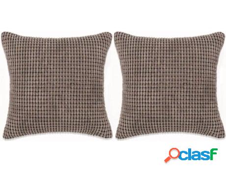 Cojines de Terciopelo VIDAXL 2 Uni. (Marrón - 45x45 cm)