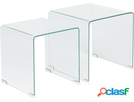 Conjunto 2 Mesa de Apoyo Kendall (Transparente - Cristal