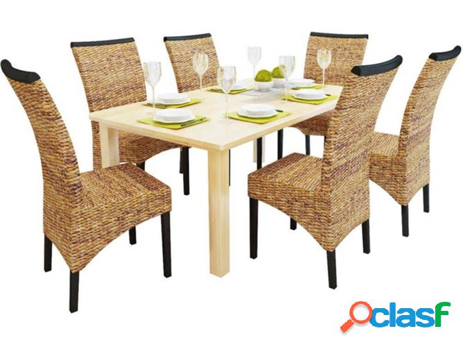 Conjunto 6 Sillas de Comedor VIDAXL 274199 Abacá y Madera