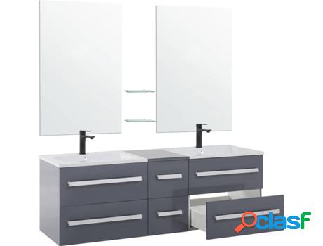 Conjunto Mueble de Baño Madrid (Gris - MDF -45x150x48 cm)