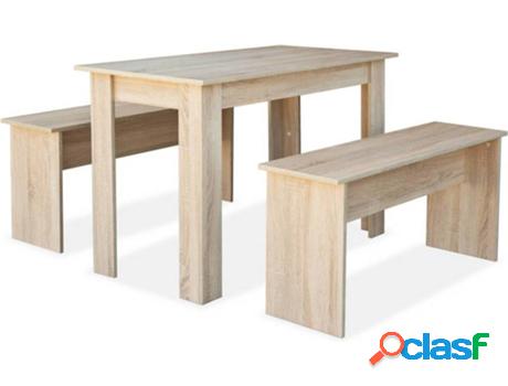 Conjunto VIDAXL 3 Piezas (Marrón - Madera aglomerada - 120
