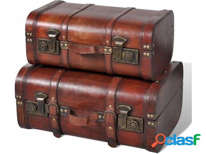 Conjunto de 2 Baúles VIDAXL Madera Marróns