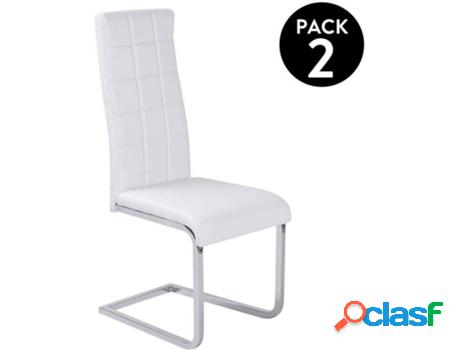 Conjunto de 2 Silla ABECEDARIO Comet (Blanco - Metal y
