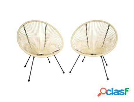 Conjunto de 2 Sillas de Jardín TECTAKE (69 x 70.5 x 78 cm -