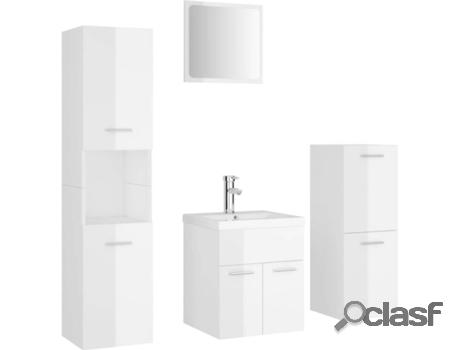 Conjunto de Muebles VIDAXL 3071357 (Blanco Brillante -