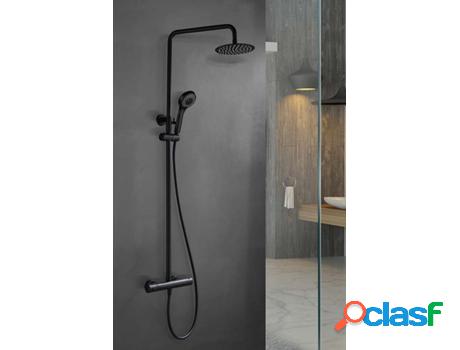 Conjunto ducha termostático Kent negro mate IMEX BTK017/NG