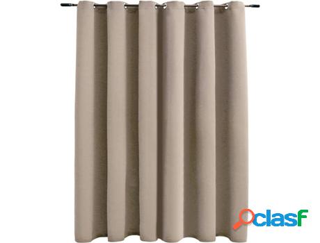Cortina Opaca con Anillas de Metal VIDAXL Beis (290 x 245
