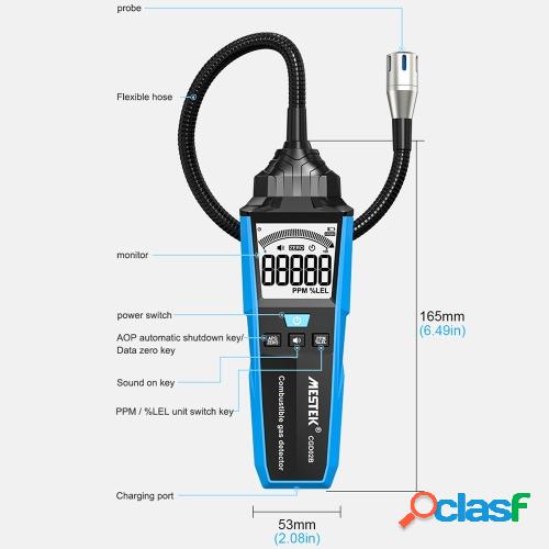 Detector portátil de fugas de gases combustibles Analizador