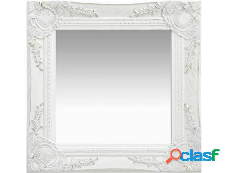 Espejo de Pared VIDAXL Madera (Blanco - 40x40 cm)