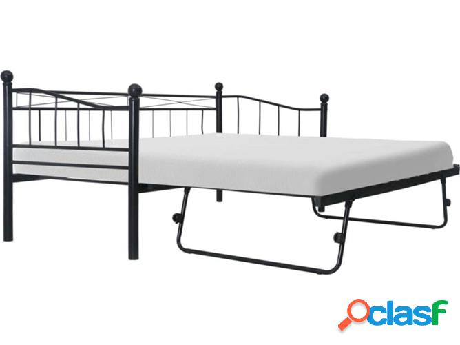 Estructura de Cama VIDAXL en acero 180x200/90x200 cm negro