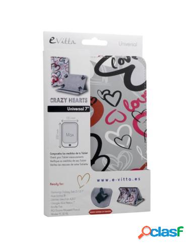 FUNDA TABLET E-VITTA 7 CRAZY HEARTS COVER STAND