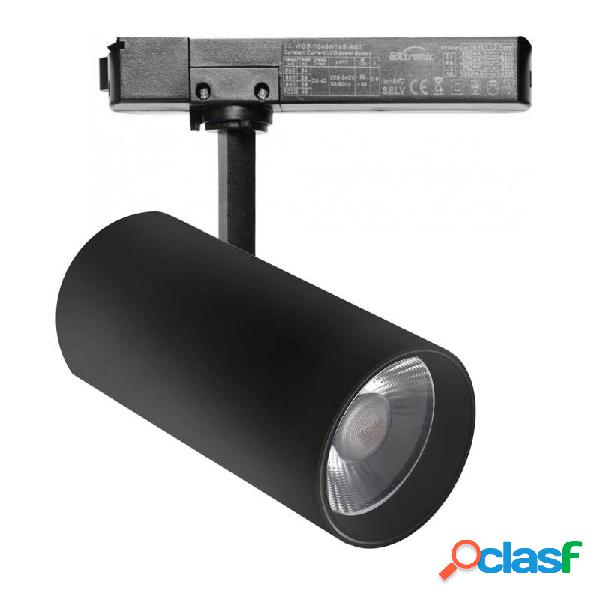 Foco led zoltar carril monofásico 34-40w cri<92 ugr13 negro