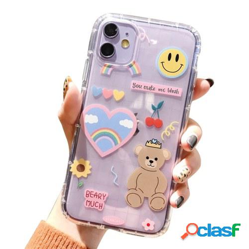 Funda de teléfono de TPU suave transparente con diseño de