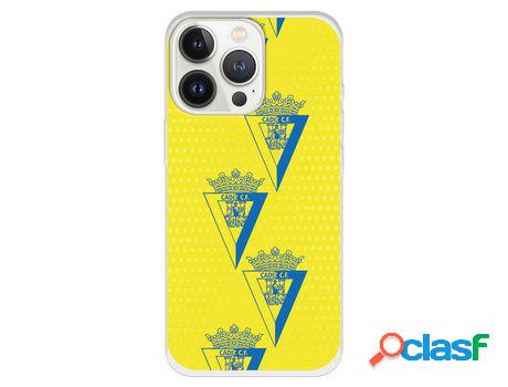 Funda para iPhone 13 Pro del Cádiz Escudo Patron Lineal -
