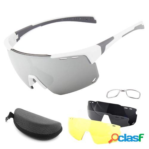 Gafas de ciclismo con 3 lentes intercambiables UV400 Gafas