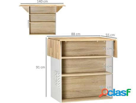 Homcom Isla De Cocina Mueble De Cocina Multifuncional Con