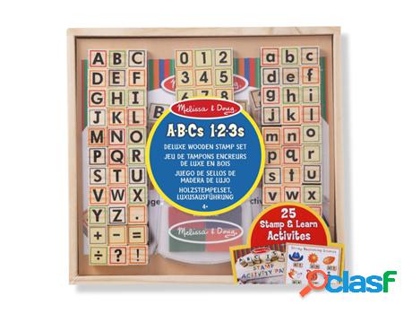 Jogo de Mesa MELISSA & DOUG Wooden Stamp Set Abc 123 (4