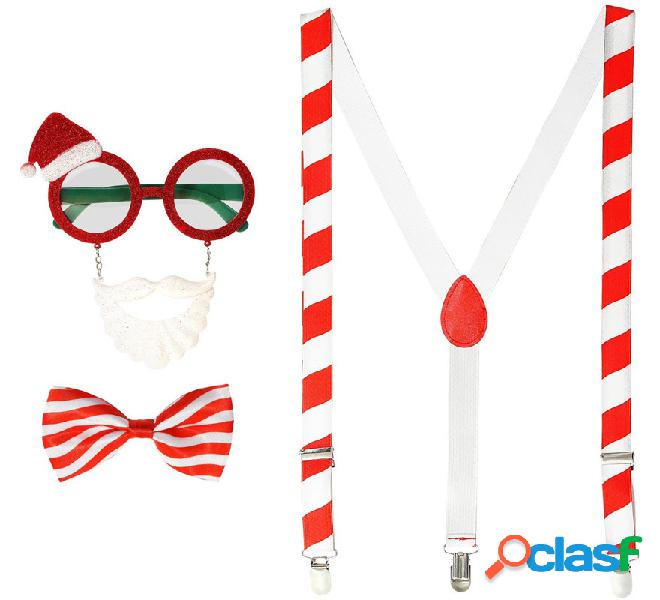 Kit Papá Noel: Gafas con Barba y Gorrito, Tirantes y