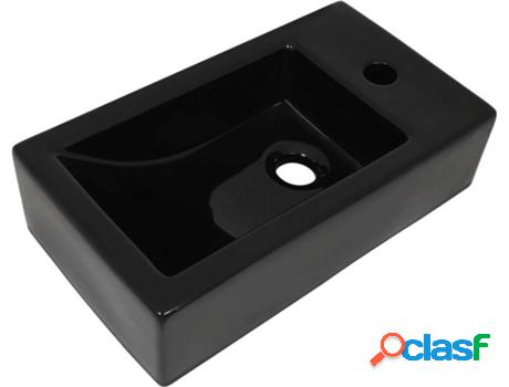 Lavabo VIDAXL Orificio Grifo Cerámico (Negro - 46x25,5x12