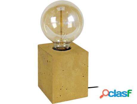 Lámpara de Mesa TOSEL Béton Cube (Amarillo, Blanco - E27 -