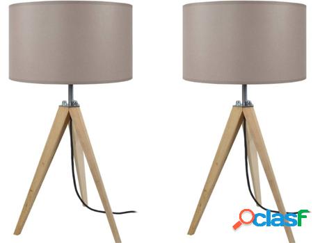 Lámpara de Mesa TOSEL Idun-Lot 2 (Taupe Natural,