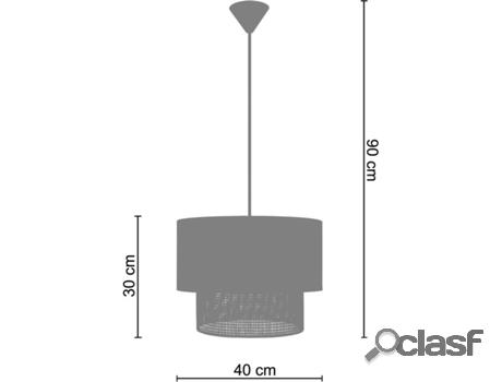 Lámpara de Suspención TOSEL Cochin B (Tela - Marrón - 40