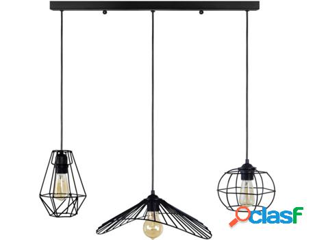 Lámpara de Teto TOSEL Olympia (Metal - Negro - 90 x 30 x 90