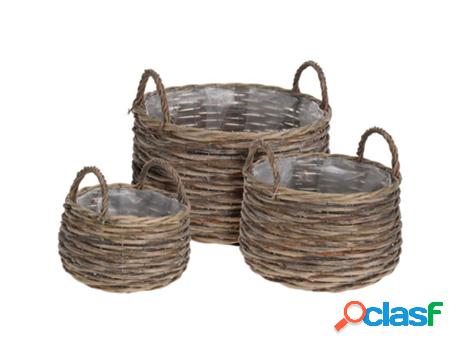 Maceteros cestas caña redondas 3 piezas lote 3
