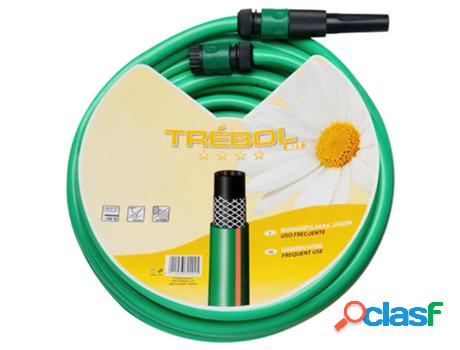 Manguera verde trebol trenzado 15 mm. - 5/8 rollo 25 metros