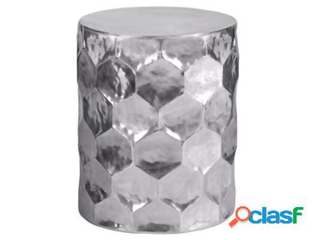 Mesa Auxiliar Aluminio Plata Aspecto Moderno Decorativa