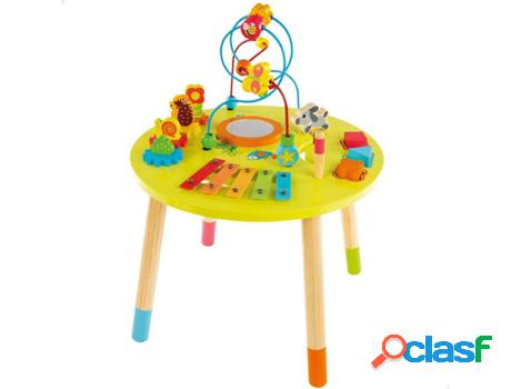 Mesa de Actividades WOOMAX Madera Amarillo (Edad Mínima: 18