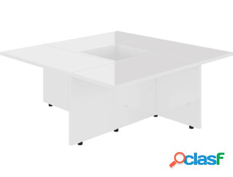 Mesa de Centro VIDAXL Blanco (79.5 x 79.5 x 30 cm - Madera