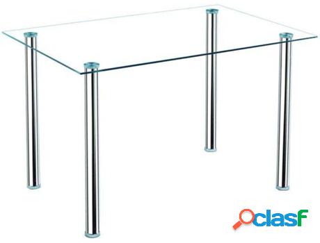 Mesa de Comedor ABECEDARIO cromo (Metal, Vidrio - 120 x 75 x