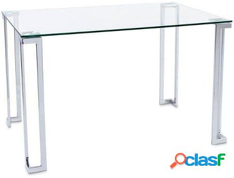 Mesa de Comedor ADEC Dali (Metal cromado - Cristal y Metal -