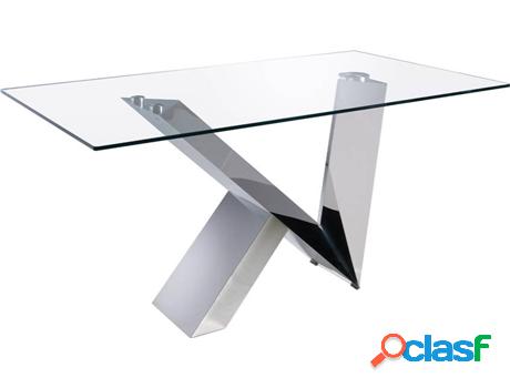 Mesa de Comedor ANGEL CERDÁ S.L. 1038 (Plateado - Vidrio -