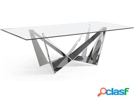 Mesa de Comedor ANGEL CERDÁ S.L. 1049 (Plateado - Vidrio -