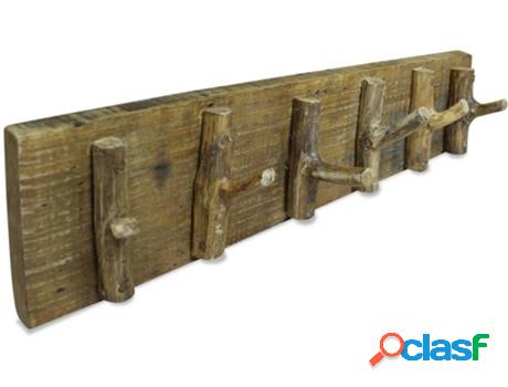 Perchero VIDAXL (Marrón - Madera Reciclada - 60 x 15 cm)