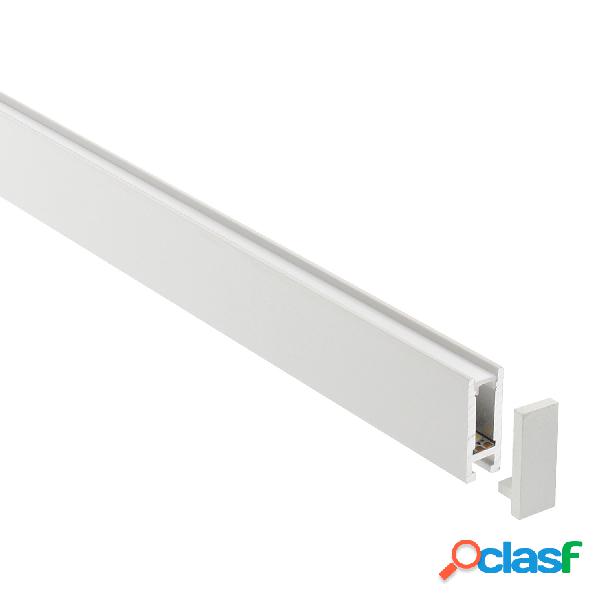 Perfil aluminio phanter s2 para tiras led 2 metros blanco