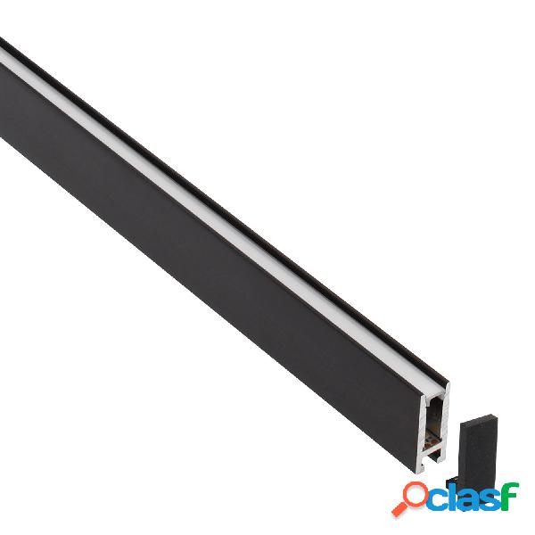 Perfil aluminio phanter s2 para tiras led 2 metros negro