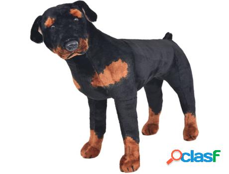 Perro Rottweiler VIDAXL Peluche Negro y Marrón (XXL)