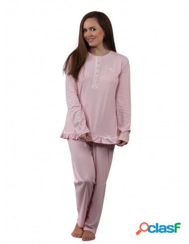 Pijama De Mujer Juvenil 100 % Algodón M Rosa Palo