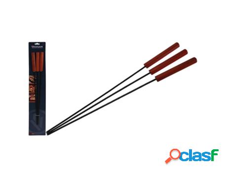 Pinchos mango madera antiadherente 48 cm blister 3