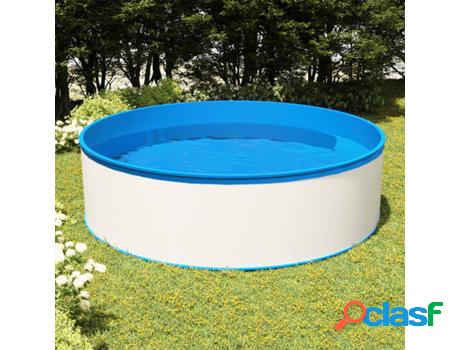 Piscina con Escaleras VIDAXL Splasher (Blanco - Acero -