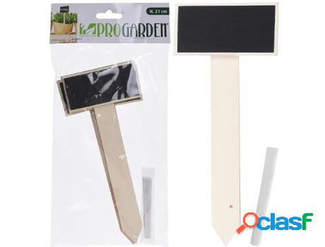 Pizarra pincho plantas 21 cm + tiza 4 piezas blister 4