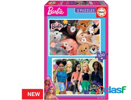 Puzzle EDUCA 2x Puzzle 100 Barbie (Edad Mínima: 3 Años -