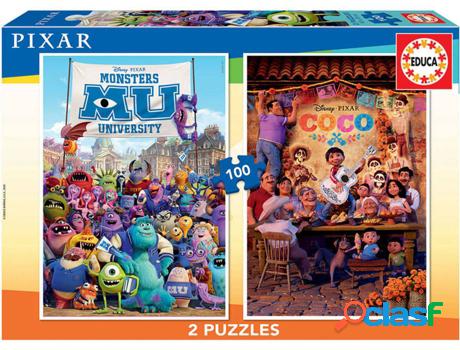 Puzzle EDUCA 2x Puzzle 100 Pixar (Edad Mínima: 3 Años -