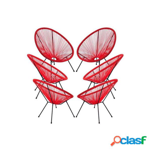 RegalosMiguel - Packs 6 Sillas Karibic - Rojo