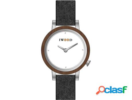 Reloj IWOOD Mujer (Piel Genuína - Gris)