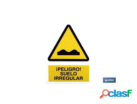 Señal poliestireno 297 x 210 mm peligro suelo irregular
